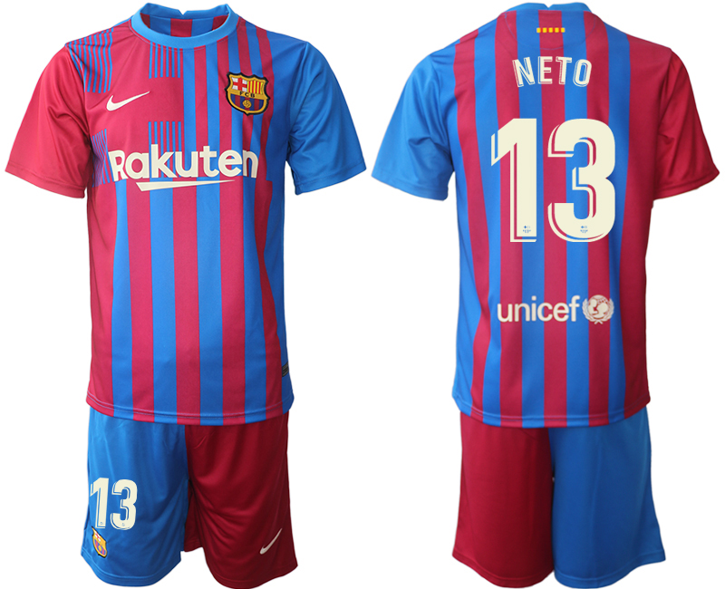 Men 2021-2022 Club Barcelona home red #13 Nike Soccer Jerseys
